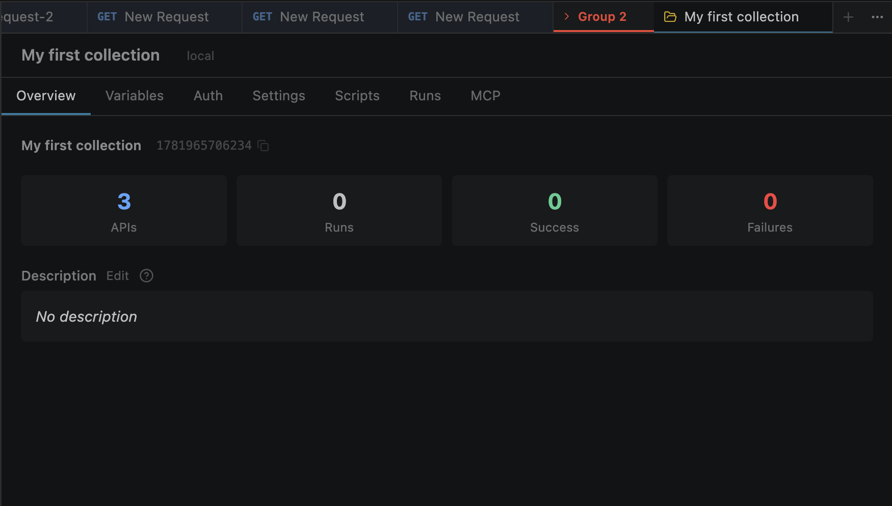 Collection editor Overview tab